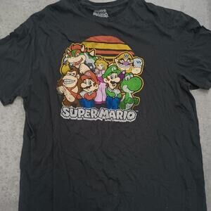 Super Mario x Nintendo Retro Graphic Tee - Black XL T-Shirt ft. Bowser & Yoshi